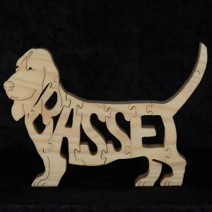 Picture of a Basset Hound dog puzzle made with a Scroll Saw