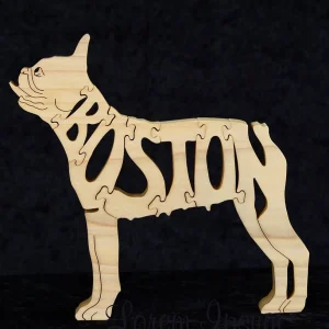Picture of a Boston Terrier Dog Puzzle made with a Scroll Saw