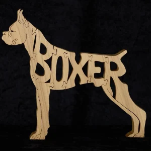 Picture of a Boxer Dog Puzzle with ears cropped made with a Scroll Saw