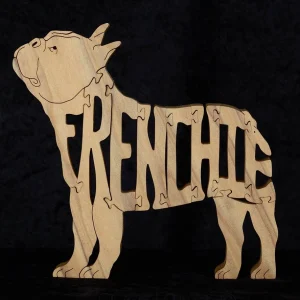 Picture of a Frenchie dog puzzle made with a Scroll Saw